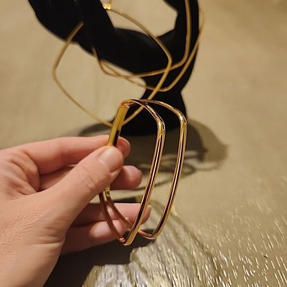 Nolan Miller Clear Rhinestone And Silver Pendant Gold Top - Picture 3 of 5